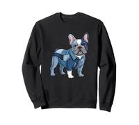 Motivo Bulldog Patchwork Arte Bulldog Francese in Denim Cane Felpa