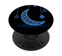 Motivo celeste con luna e stelle, design luminoso notturno PopSockets PopGrip Adesivo