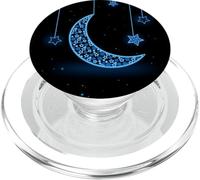 Motivo celeste con luna e stelle, design luminoso notturno PopSockets PopGrip per MagSafe