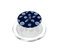 Motivo con conchiglie bianche e blu marino a tema costiero PopSockets PopGrip per MagSafe