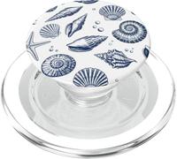 Motivo con conchiglie blu e stelle marine PopSockets PopGrip per MagSafe