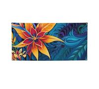 Motivo con foglie tropicali per banner e segni di design tribale per esterni e interni banner decorazione per feste banner personalizzato con occhielli sfondo di compleanno segno poster sfondo foto