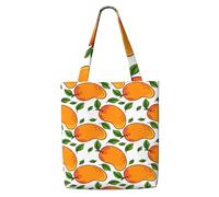 Motivo con frutto di mango e foglie,Borse della spesa riutilizzabili, borse per la spesa, borsa a tracolla in tela di grande capacità