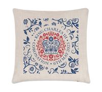 Motivo Coronation Emblema King Charles III Copricuscino Cuscino Souvenir Regalo