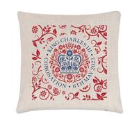 Motivo Coronation Emblema Rosso King Charles III Copricuscino Cuscino Souvenir