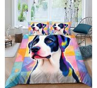 Motivo del cane Set Di Biancheria Da Letto Per 3 Pezzi Con Stampa 3D Art Pastoral Animal Copripiumino Con 2 Federe in Microfibra Morbida E Leggera King（220x240cm）