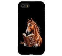 Motivo di cavallo divertente con libro come addestrare il Custodia per iPhone SE (2020) / 7 / 8