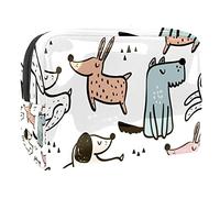 Motivo di Scarabocchio Animali Cani Borsa da viaggio per cosmetici per le donne Borsa per il trucco per il viaggio