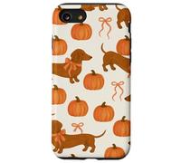 Motivo doxie patch zucca per gli amanti dei cani autunnali Custodia per iPhone SE (2020) / 7/8