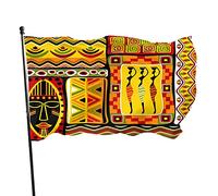 Motivo etnico Bandiera da giardino 3x5 FT Vintage Donna Colore Gonna Intestino Geometrico Rettangolo Forma Poliestere Cortile Bandiere Casa Patio Prato Banner di auguri per esterni