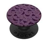 Motivo falena di mezzanotte in viola scuro - Insetti della natura PopSockets PopGrip Adesivo