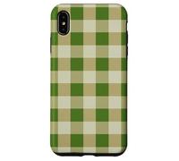 Motivo Fallcore a quadretti verde oliva e beige Custodia per iPhone XS Max