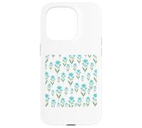Motivo floreale blu fiordaliso delicato design con fiori Custodia per iPhone 15 Pro