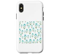 Motivo floreale blu fiordaliso delicato design con fiori Custodia per iPhone X/XS