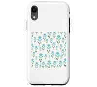 Motivo floreale blu fiordaliso delicato design con fiori Custodia per iPhone XR