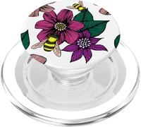 Motivo floreale con fiori di api carino calabrone PopSockets PopGrip per MagSafe