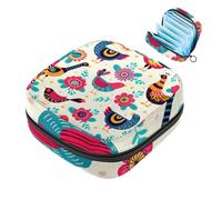 Motivo floreale con gatti fortunati giapponesi, Multicolore 02, 4.7x6.6x6.6 in/12x17x17 cm