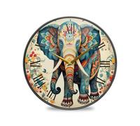 Motivo Floreale Elefante Indiano Orologio da Parete Silenzioso Decorazione Orologios per Cucina Camera da Letto Scuola Decor