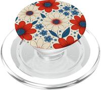 Motivo floreale Fiori selvatici Rosso Bianco Blu Floreale 4 luglio PopSockets PopGrip per MagSafe