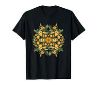 Motivo Floreale Giallo Mandala botanico Vintage Maglietta