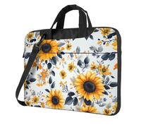 Motivo floreale girasoli giallo oro borsa per computer portatile 15.6 pollici borse per computer imbottito copertura manica per donne uomini