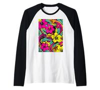 Motivo floreale mandala sacro psichedelico chakra Maglia con Maniche Raglan