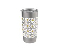 Motivo floreale margherita Boho Botanical Cottagecore Nature Art Bicchiere termico in acciaio inox doppia parete