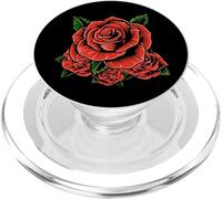Motivo floreale per donne e ragazze regalo fiore vintage rosso rosa PopSockets PopGrip per MagSafe