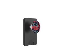 Motivo floreale scuro rosso rosa botanico Moody PopSockets PopWallet per MagSafe