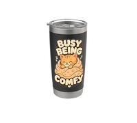 Motivo gatto impegnato a stare comodo Bicchiere termico in acciaio inox doppia parete