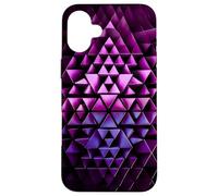 Motivo Geometrico Astratto a Triangoli 3D Futuristi Custodia per iPhone 16 Plus