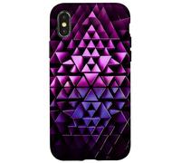 Motivo Geometrico Astratto a Triangoli 3D Futuristi Custodia per iPhone X/XS