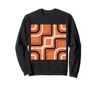 Motivo geometrico astratto Retro Line Art Arancione Felpa