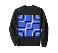 Motivo geometrico astratto retrò Line Art Splatter Blu Felpa