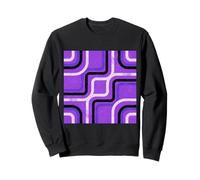 Motivo geometrico astratto retrò Line Art Splatter viola Felpa
