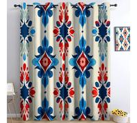 Motivo Geometrico Bohémien Tende Oscuranti Termiche Isolanti - Ridurre Il Rumore, Termiche Isolanti per Camera da Letto - 2 Pannelli per camera da letto soggiorno, Crema, 183 x 214 cm