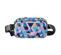 Motivo geometrico colorato viola alla moda borsa a tracolla marsupio per piccoli uomini d'affari multiuso con cinturino regolabile per viaggi shopping corsa mochilas para hombres de cintura,