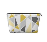 Motivo geometrico in giallo e grigio, Borsa da toilette Borsa per trucco Borsa per cosmetici Borsa da toilette da viaggio portatile