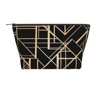 Motivo geometrico in stile Art Déco su due lati, Borsa da toilette Borsa per trucco Borsa per cosmetici Borsa da toilette da viaggio portatile