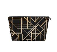 Motivo geometrico in stile Art Déco su due lati, Borsa da toilette Borsa per trucco Borsa per cosmetici Borsa da toilette da viaggio portatile