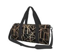 Motivo geometrico in stile Art Déco su due lati, Borsone da viaggio di grande capacità Borsa rotonda Borsa da viaggio sportiva Borsa da viaggio Borsa da fitness