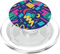 Motivo geometrico luminoso retrò anni '80 e '90 PopSockets PopGrip per MagSafe