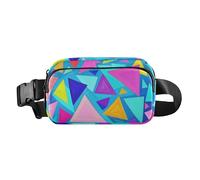 Motivo geometrico Triangolo Colorato Viola Carino Running Belt Bag Marsupio per Uomini Donne Mini con Cinghia Regolabile per Viaggi Shopping Running bolsa de cintura para, Triangolo geometrico