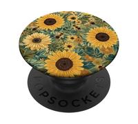 Motivo giardino girasole con api, design rustico floreale ape PopSockets PopGrip Adesivo