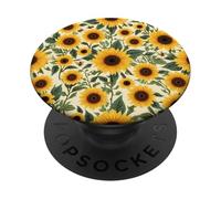 Motivo giardino girasole con api, design rustico floreale ape PopSockets PopGrip Adesivo