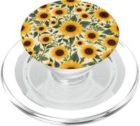 Motivo giardino girasole con api, design rustico floreale ape PopSockets PopGrip per MagSafe
