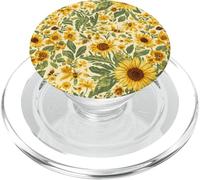 Motivo giardino girasole con api, design rustico floreale ape PopSockets PopGrip per MagSafe