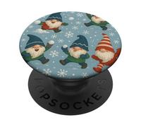 Motivo gnomo invernale palla di neve accogliente Natale arte stagionale PopSockets PopGrip Adesivo
