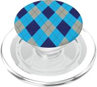 Motivo grigio e blu a rombi PopSockets PopGrip per MagSafe