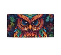 Motivo gufo a colori Banner Stampa Bandiera per interni ed esterni Banner per feste e cartelli Poster personalizzato Sfondo fotografico sfondo per affari Laurea Matrimonio Evento Decorazione Piccolo